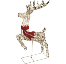 Renne lumineuse décorative avec écharpe rouge pour la période de Noël