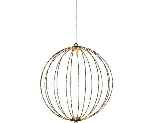 Suspension décorative avec LED blanc chaud en forme de sphère.