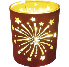 Photophore en verre avec motifs d''étoiles