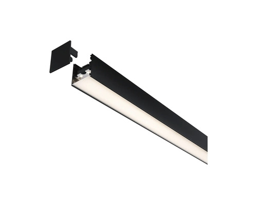 Schwarze LED-Leuchte mit Endkappe