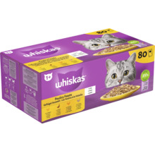 Whiskas Katzenfutter Geflügel Auswahl, 80 Stück