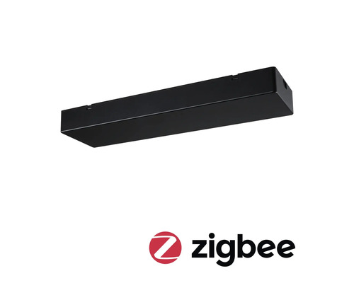 Schwarze LED Unterbauleuchte mit Zigbee Logo