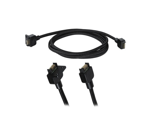 Schwarzes Verbindungskabel mit Steckern