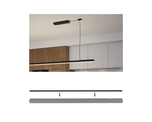 Hängeleuchte im Küchenbereich mit Installationsdetails