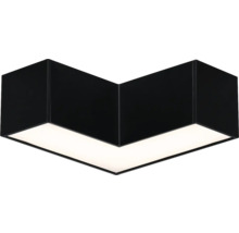Schwarze LED Deckenleuchte in Winkelform