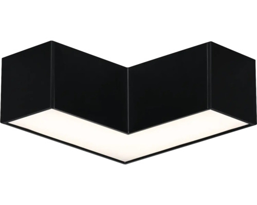 Schwarze LED Deckenleuchte in Winkelform