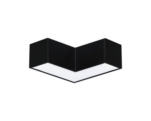 Schwarze LED Deckenleuchte in Winkelform