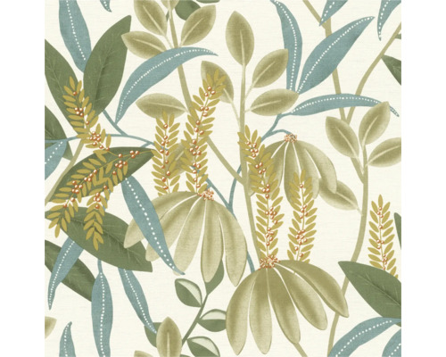 Papier peint avec motif de feuilles et de plantes