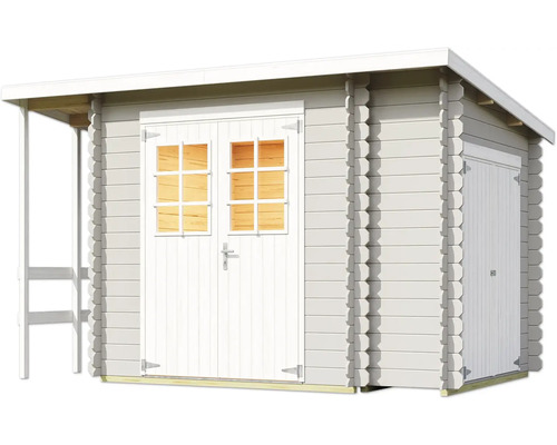 Abri de jardin en bois avec double porte et fenêtres