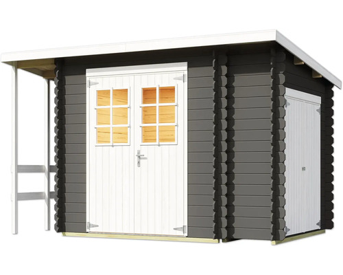 Abri de jardin en bois avec double porte et fenêtres