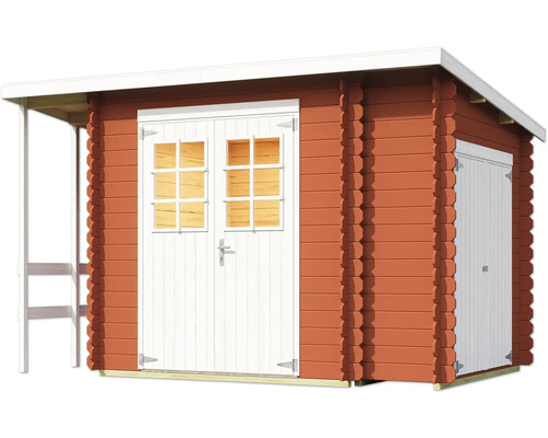 Abri de jardin en bois avec double porte et fenêtres