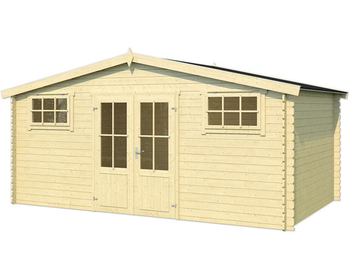 Abri de jardin en bois avec double porte et fenêtres