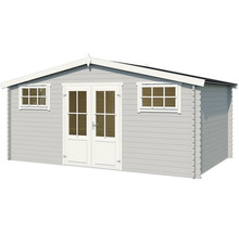 Abri de jardin en bois avec fenêtres et double porte