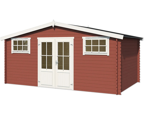 Abri de jardin en bois avec double porte et fenêtres