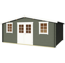 Abri de jardin avec double porte et deux fenêtres