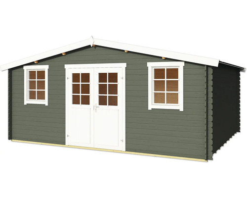 Abri de jardin avec double porte et deux fenêtres