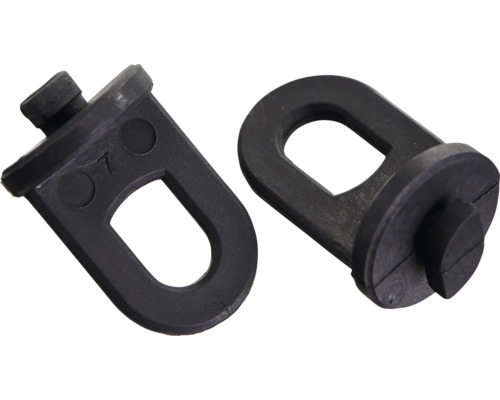 Deux œillets en caoutchouc noirs
