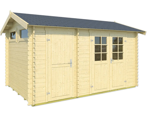 Abri de jardin en bois avec porte et fenêtres