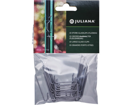 Verpackung mit 15 Juliana Glasklips zur Befestigung von Glasplatten in Gewächshäusern