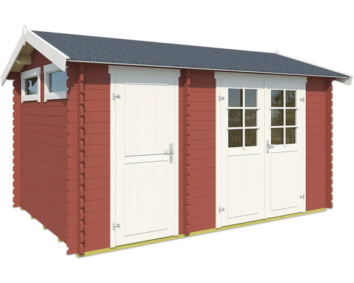 Abri de jardin en bois avec fenêtre et porte