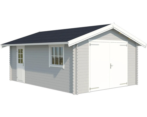 Abri de jardin en bois avec double porte, porte latérale et fenêtre