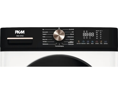 Bedienfeld einer PKM Waschmaschine mit Programmen und Display