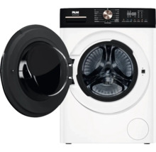 Vue de face d''un lave-linge avec porte ouverte