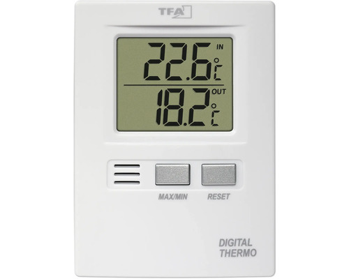 Thermo-hygromètre numérique pour mesurer la température intérieure et extérieure.