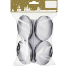 Quatre bougeoirs ronds dans un emballage transparent