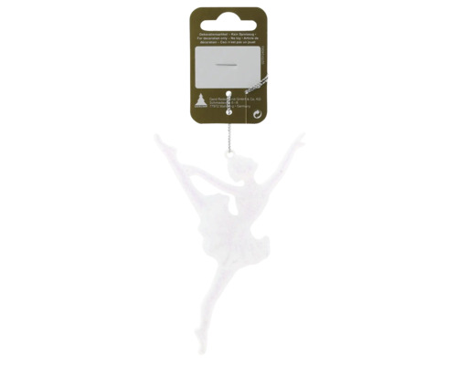 Hängedeko Ballerina aus Kunststoff Glitter lila Ballett Tänzerin Weihnachtsbaumschmuck
