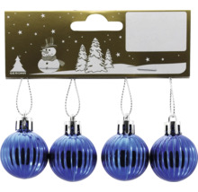 Vier blaue Weihnachtskugeln im Set