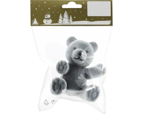 Ours en peluche gris dans un sac plastique