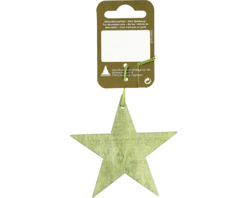 Weihnachtsbaumanhänger Stern Holz 8 x 8 cm grün Dekorationsartikel in Sternform aus Holz