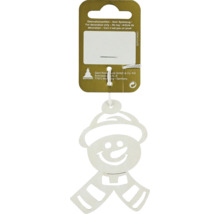 Schneemann Anhänger aus Holz mit Hut und Schal als Dekoration