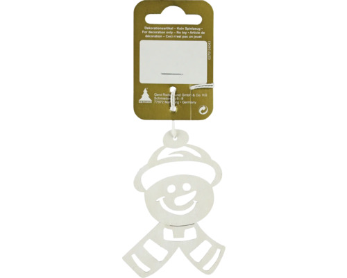 Schneemann Anhänger aus Holz mit Hut und Schal als Dekoration