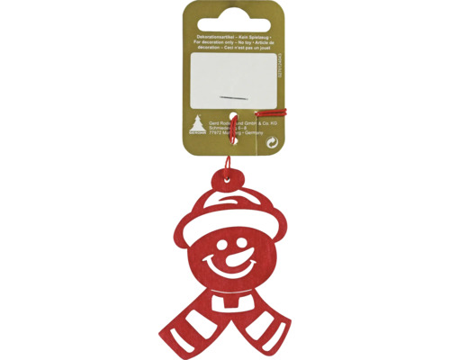Hängende Schneemannfigur als Dekorationsartikel