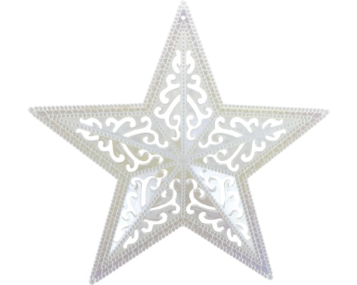 Weihnachtsdeko Stern aus Kunststoff weiß Dekorativer Stern mit filigranem Muster