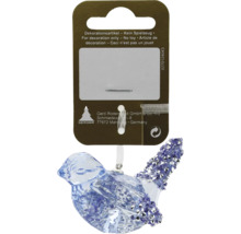 Figurine décorative oiseau en verre avec suspension