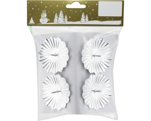 Emballage de quatre suspensions étoile de Noël argentées