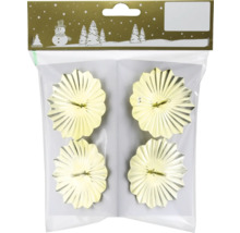 Verpackung mit vier goldenen Christbaumkerzenhaltern