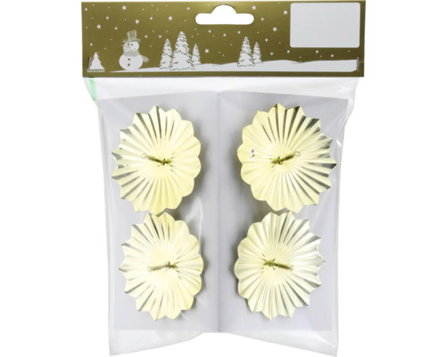 Emballage de quatre supports de bougies de Noël dorés