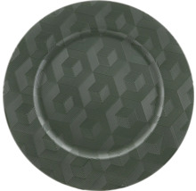 Assiette décorative verte avec motif géométrique