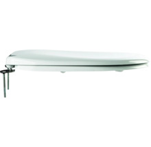 Weisser Toilettendeckel mit Befestigungsmaterial