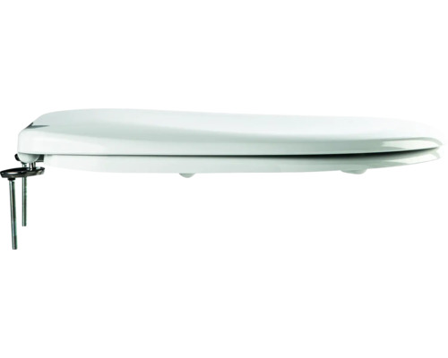 Weisser Toilettendeckel mit Befestigungsmaterial