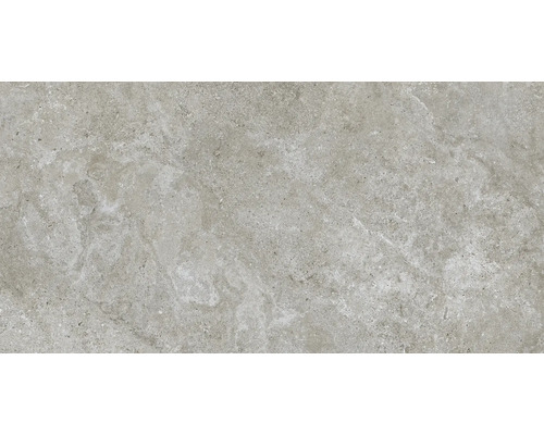 Feinsteinzeug Wand- und Bodenfliese LINEN cloud 60 cm x 120 cm x 0.9 cm Graue Fliese mit Steinoptik