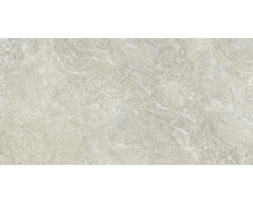 Feinsteinzeug Wand- und Bodenfliese LINEN desert 60 cm x 120 cm x 0.9 cm Muster einer hellen Travertinfliese