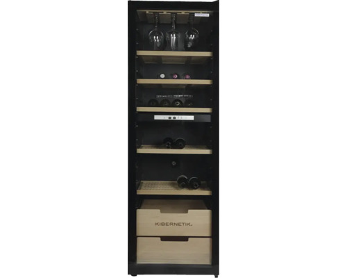 Armoire à vin climatisée Kibernetik WKH448D lxhxp 59.5x184.5x68 cm noir 111394 Armoire à vin climatisée Kibernetik WKH448D lxhxp 59.5x184.5x68 cm noir 111394