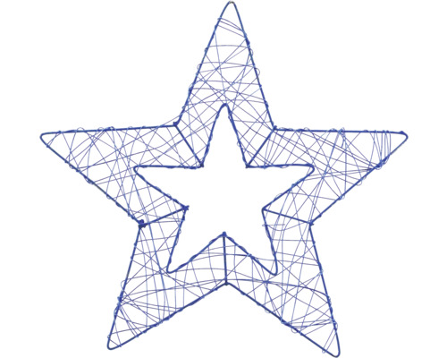 Weihnachtsdeko Drahtstern offen 20x20 cm blau Dekorativer Stern aus Draht