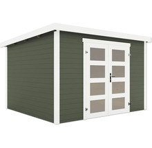 Abri de jardin en bois avec double porte et fenêtres