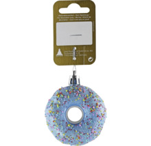 Boule de Noël décorative en forme de donut avec des vermicelles colorés
